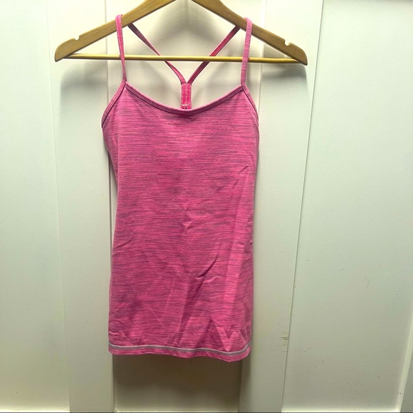 lululemon athletica Tops - Lululemon pink Power‎ Y tank top size 6